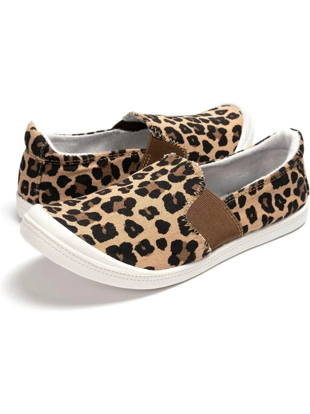 Women's Leopard Comfortable Lace-Up Breathable Walking Casual Stylish Sneakers